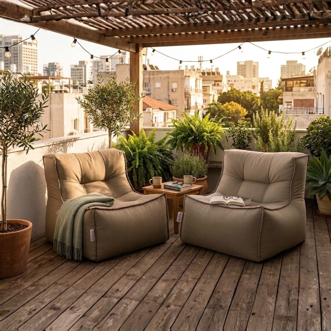 עיצוב ללא שם (10) זוג פופים לגינה ומרפסת FLORENCE – תמונה 1